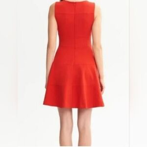 Banana Republic Bold Red Ponte Fit And Flare Cocktail Dress